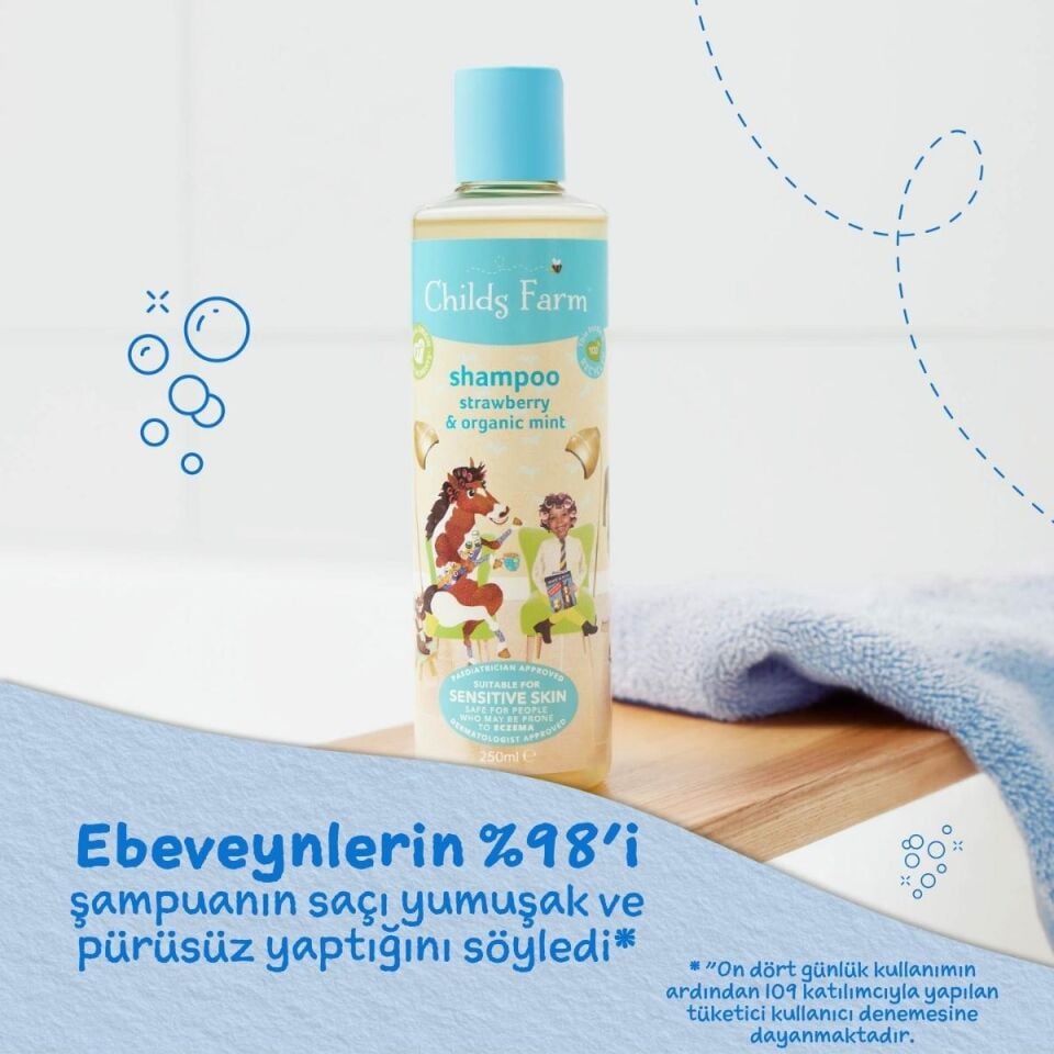 Avantajlı Paket 2'li Çilek ve Organik Nane Özlü Çocuk Şampuan ve Saç Kremi (250ml 2 adet)