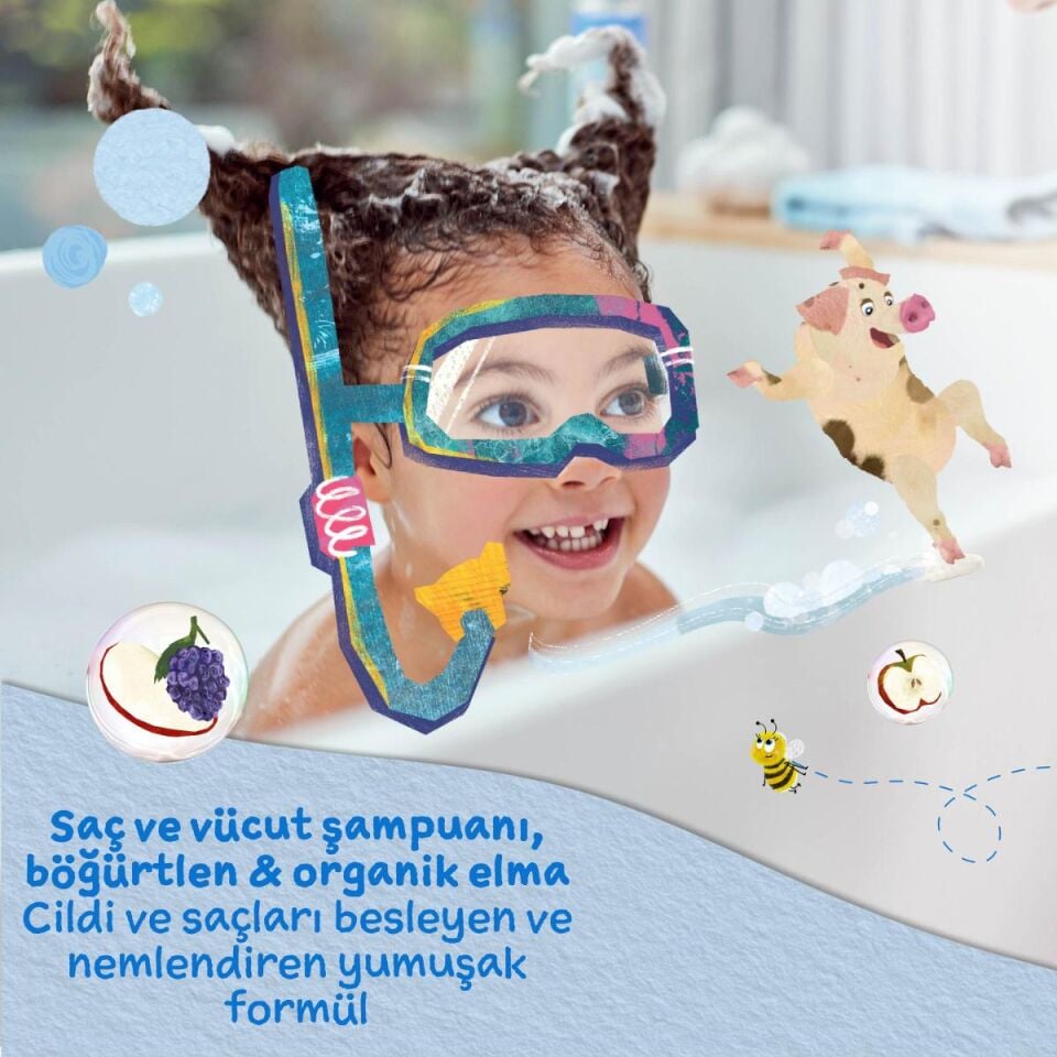 Avantajlı Paket 2'li Böğürtlen Özlü Çocuk Şampuan ve Çilek Özlü Saç Kremi (250ml 2 adet)