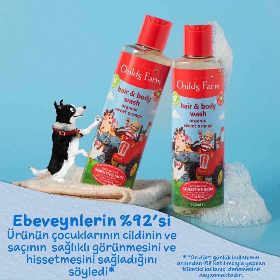 Childs Farm Organik Tatlı Portakal Özlü Çocuk Saç ve Vücut Şampuanı 500ml