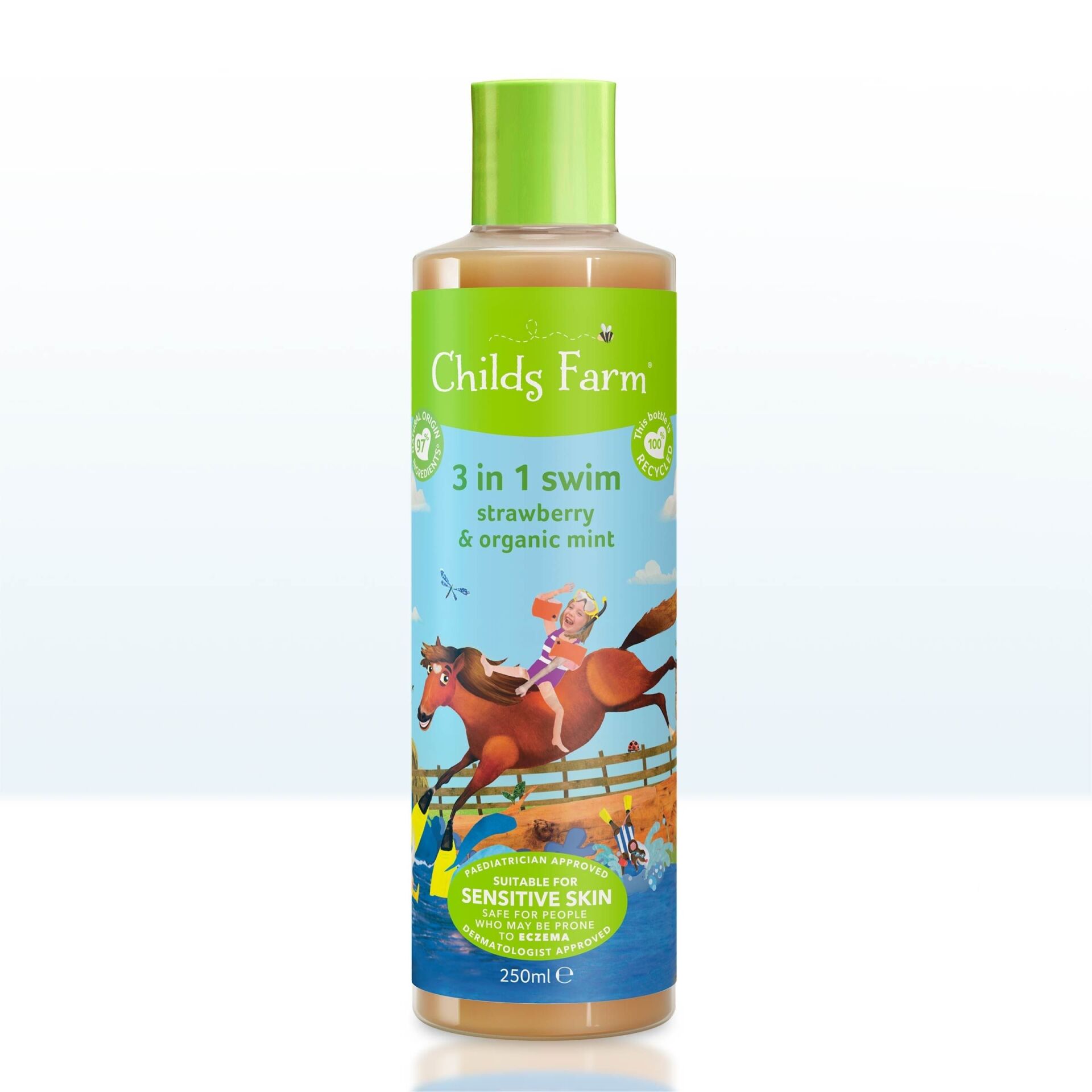 Childs Farm Çilek ve Organik Nane Özlü 3'ü 1 Arada Yüzme Sonrası Çocuk Şampuan 250ml