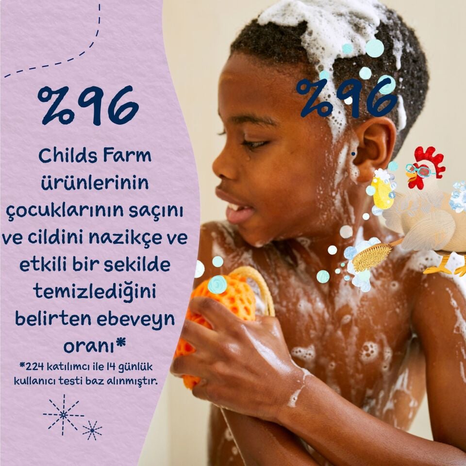 Childs Farm Böğürtlen ve Organik Elma Özlü Çocuk Saç ve Vücut Şampuanı 250ml