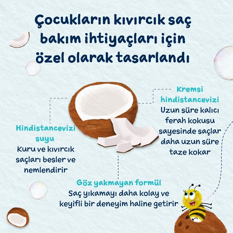 Childs Farm Kuru ve Kıvırcık Saçlar için Hindistan Cevizi Özlü Çocuk Saç Krem 250ml