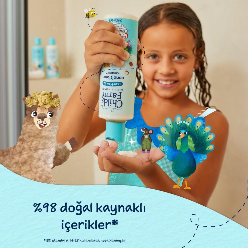 Childs Farm Kuru ve Kıvırcık Saçlar için Hindistan Cevizi Özlü Çocuk Saç Krem 250ml