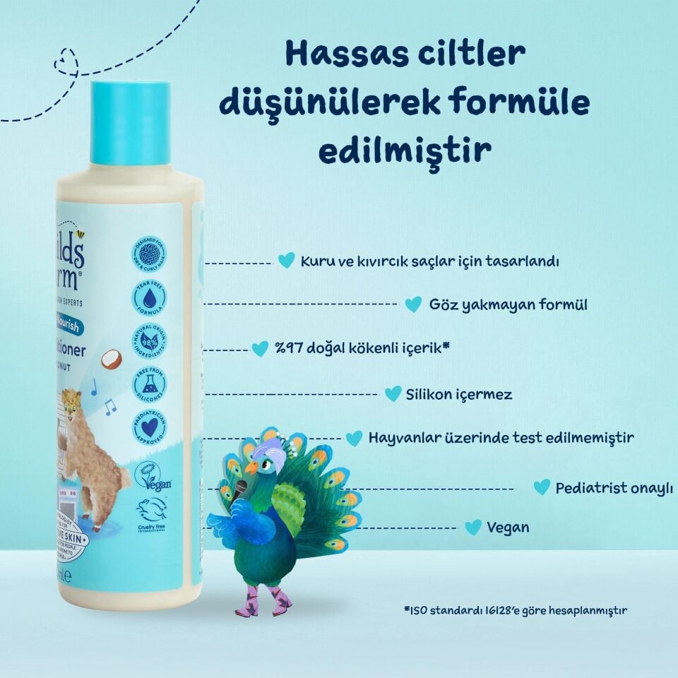 Childs Farm Kuru ve Kıvırcık Saçlar için Hindistan Cevizi Özlü Çocuk Saç Krem 250ml
