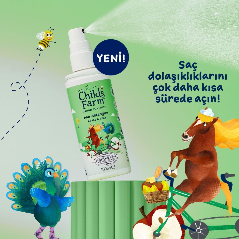 Childs Farm Elma ve Armut Özlü Kolay Tarama Çocuk Saç Spreyi 100ml