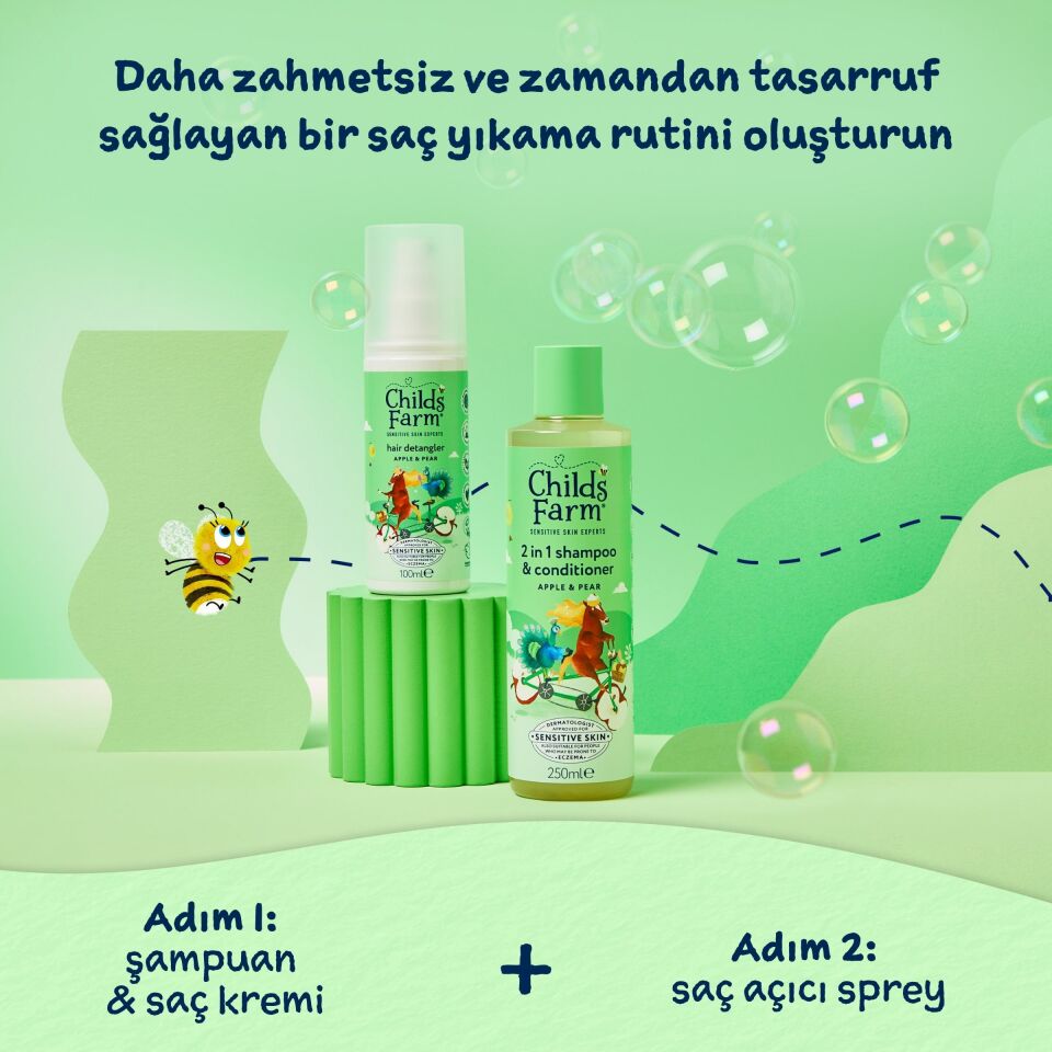 Childs Farm Elma ve Armut Özlü Kolay Tarama Çocuk Saç Spreyi 100ml