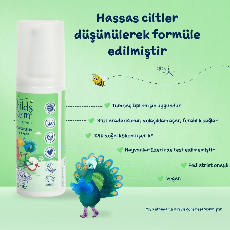 Childs Farm Elma ve Armut Özlü Kolay Tarama Çocuk Saç Spreyi 100ml