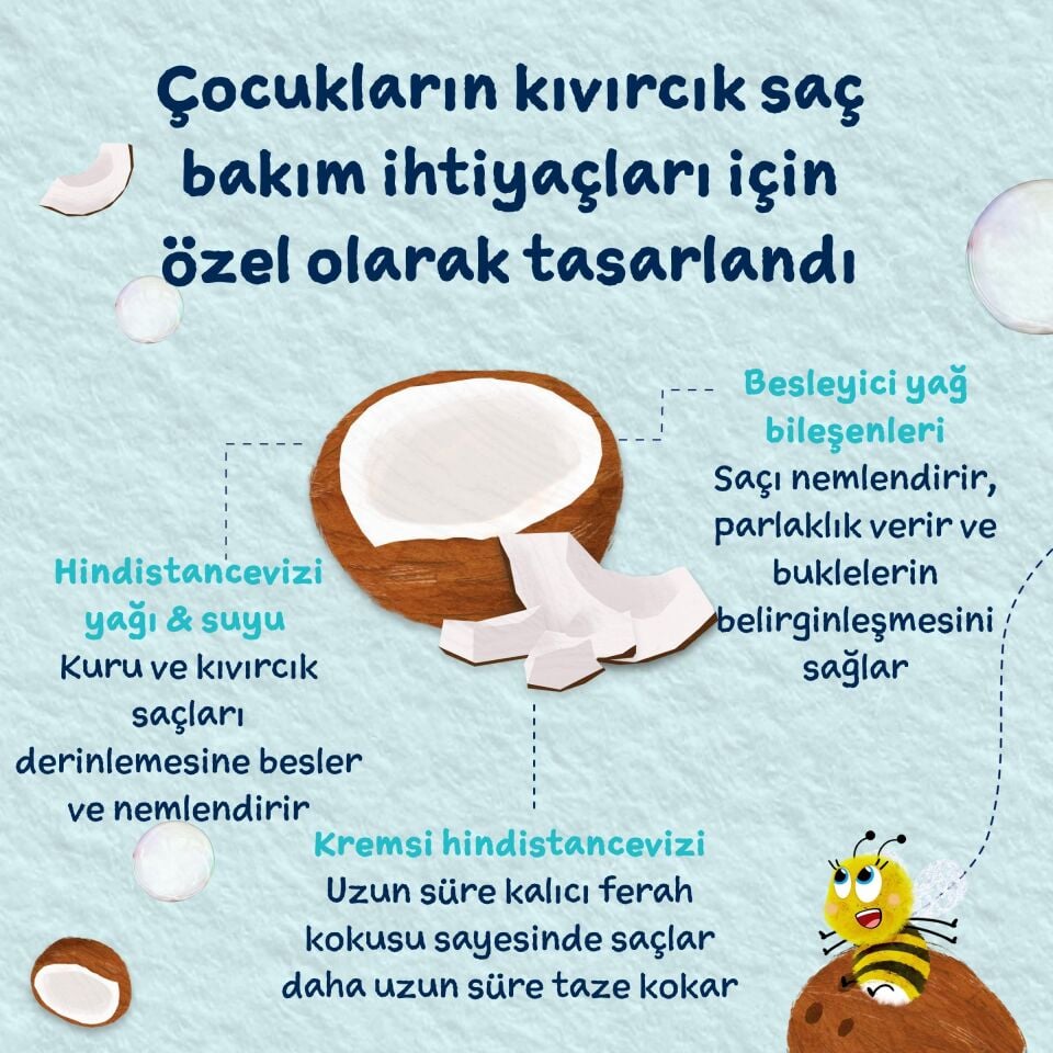 Childs Farm Kuru ve Kıvırcık Saçlar için Hindistan Cevizi Özlü Durulama Gerektirmeyen Sprey Saç Kremi 100 ml