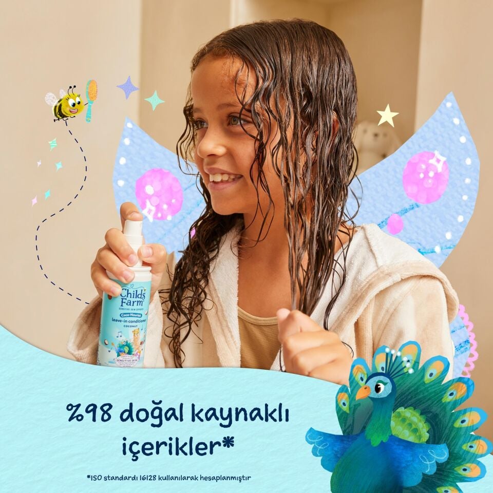 Childs Farm Kuru ve Kıvırcık Saçlar için Hindistan Cevizi Özlü Durulama Gerektirmeyen Sprey Saç Kremi 100 ml