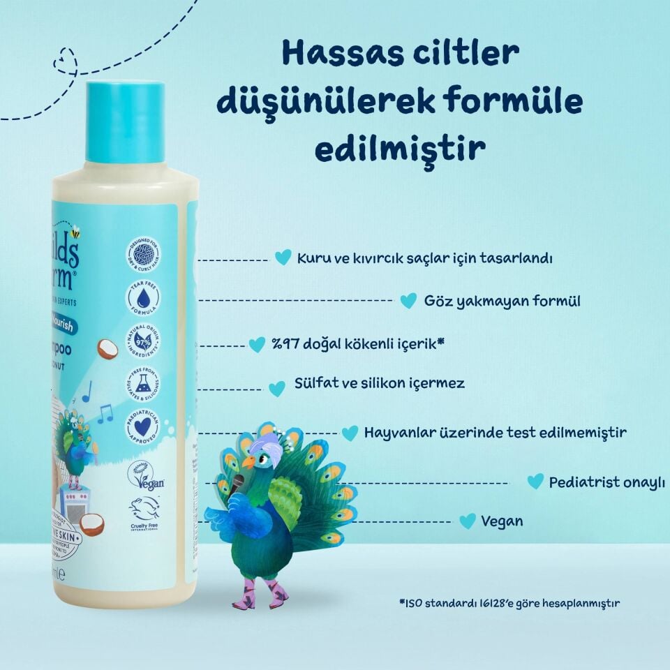 Childs Farm Kuru ve Kıvırcık Saçlar için Hindistan Cevizi Özlü Çocuk Şampuan 250 ml