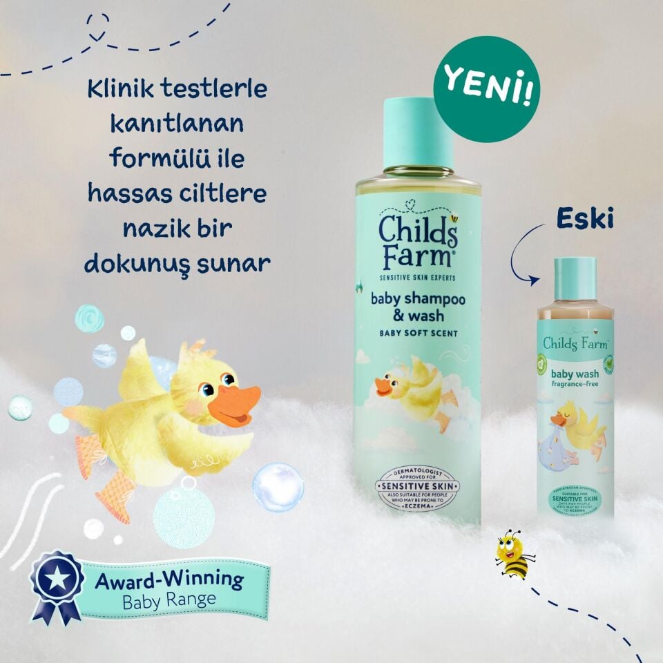 Childs Farm Bebek Saç ve Vücut Şampuanı 250 ml – Aloe Vera ve Salatalık Özlü