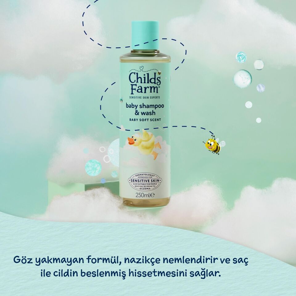 Childs Farm Aloe Vera ve Salatalık Özlü Bebek Saç ve Vücut Şampuanı 250ml