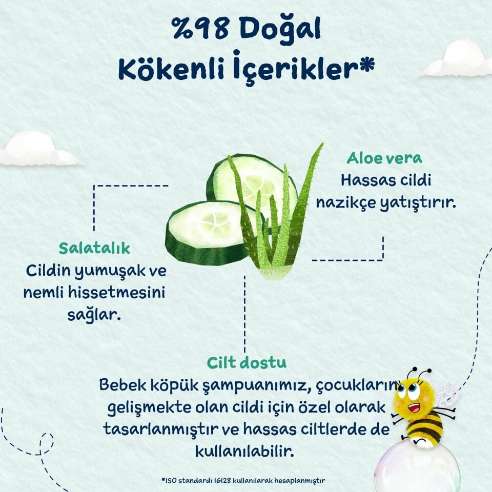 Childs Farm Aloe Vera ve Salatalık Özlü Yenidoğan Köpük Bebek Şampuan 160 ml