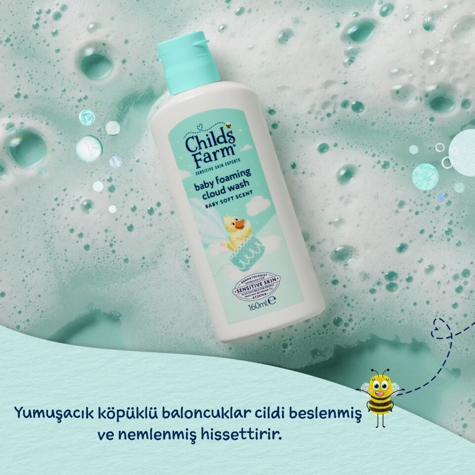 Childs Farm Yenidoğan Köpük Bebek Şampuanı 160 ml – Aloe Vera ve Salatalık Özlü