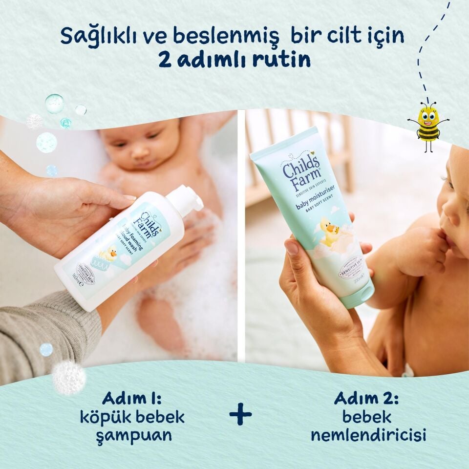 Childs Farm Yenidoğan Köpük Bebek Şampuanı 160 ml – Aloe Vera ve Salatalık Özlü