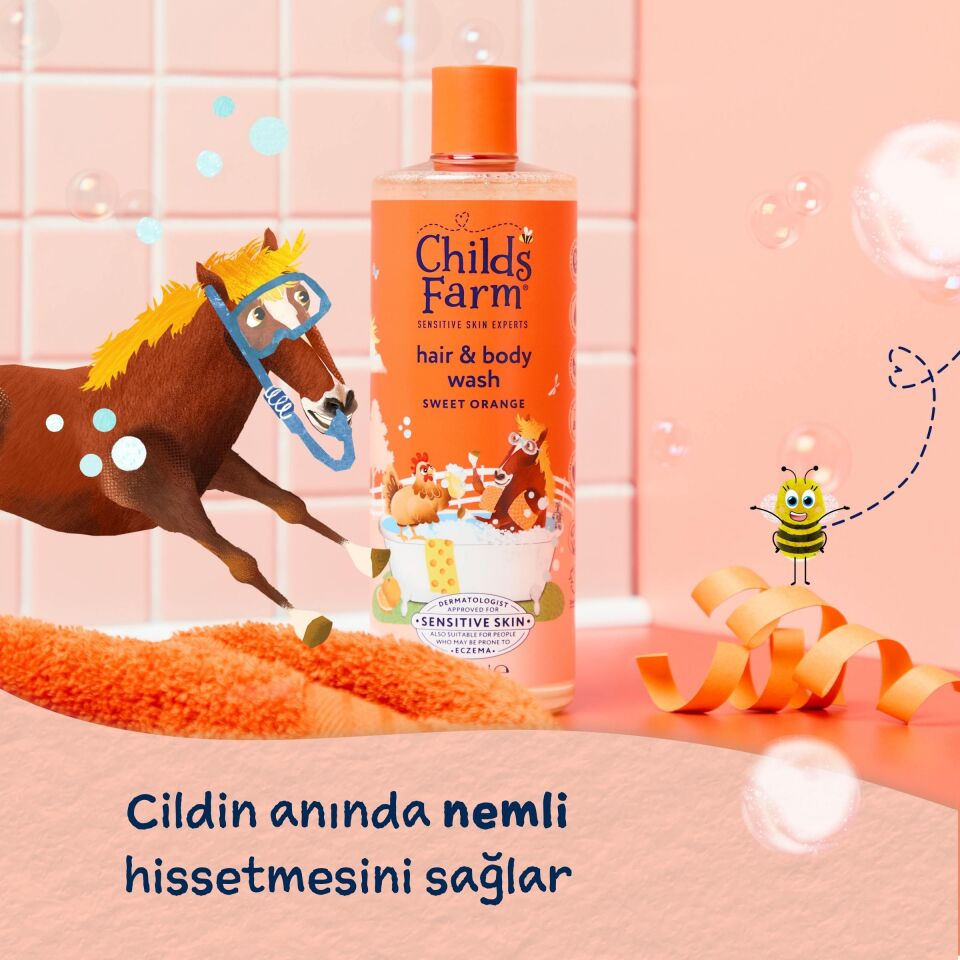 Childs Farm Organik Tatlı Portakal Özlü Çocuk Saç ve Vücut Şampuanı 500ml