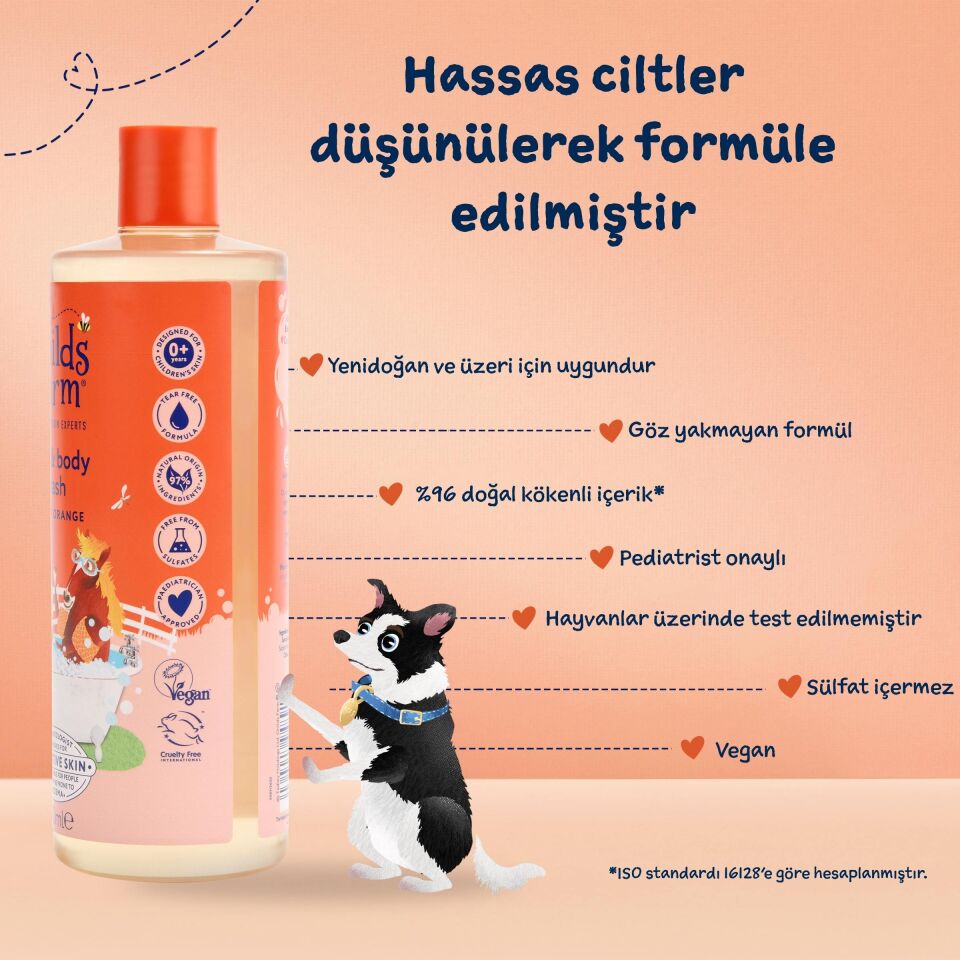 Childs Farm Organik Tatlı Portakal Özlü Çocuk Saç ve Vücut Şampuanı 500ml
