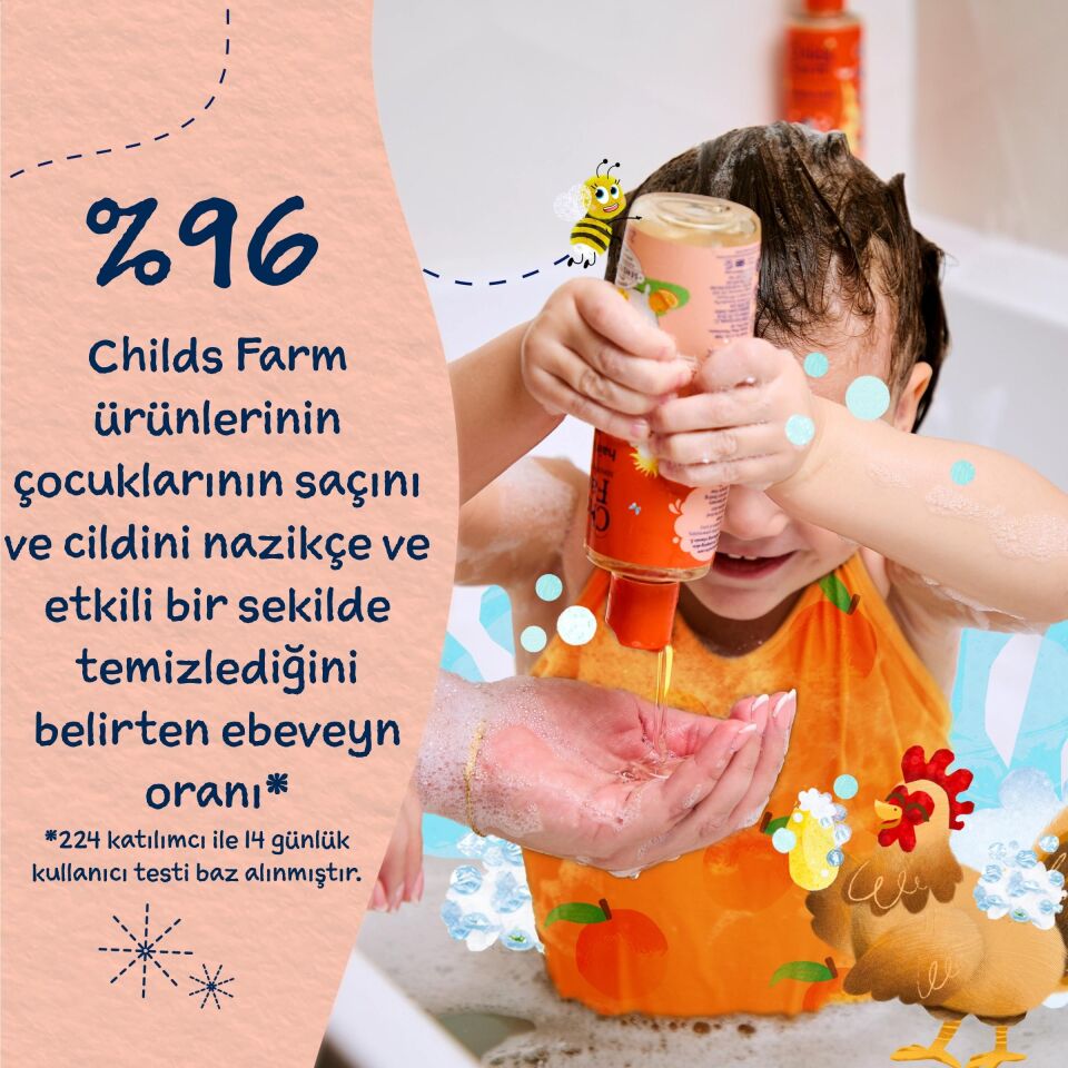 Childs Farm Organik Tatlı Portakal Özlü Çocuk Saç ve Vücut Şampuanı 500ml