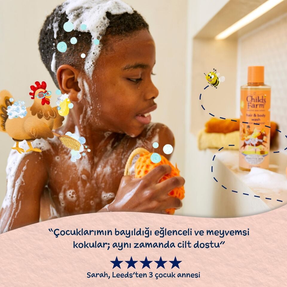 Childs Farm Şeftali ve Kayısı Özlü Çocuk Saç ve Vücut Şampuanı 250 ml