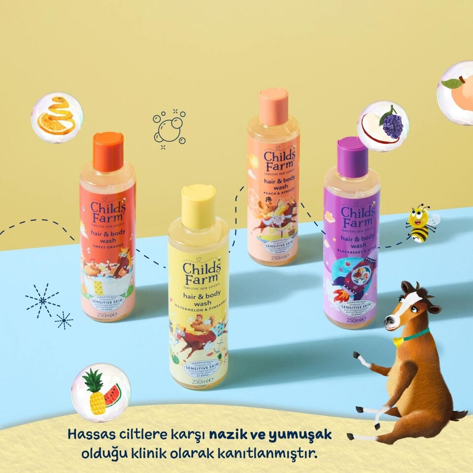 Childs Farm Karpuz ve Ananas Özlü Çocuk Saç ve Vücut Şampuanı 250 ml