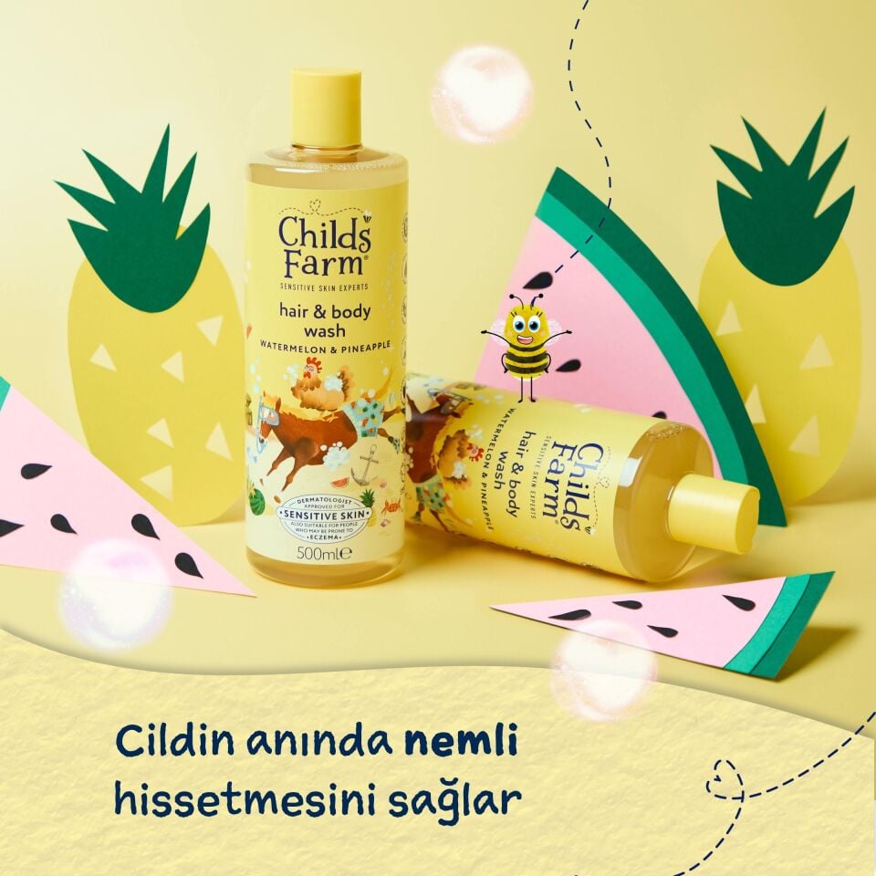 Childs Farm Karpuz ve Ananas Özlü Çocuk Saç ve Vücut Şampuanı 500 ml
