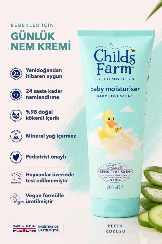 Childs Farm Aloe Vera ve Salatalık Özlü Bebek Nemlendirici 200ml