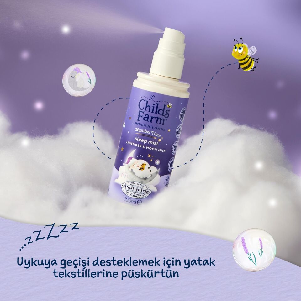 Childs Farm Uyku Zamanı Rahatlatıcı Uyku Spreyi – Lavanta & Ay Işığı Sütü 100 mlv