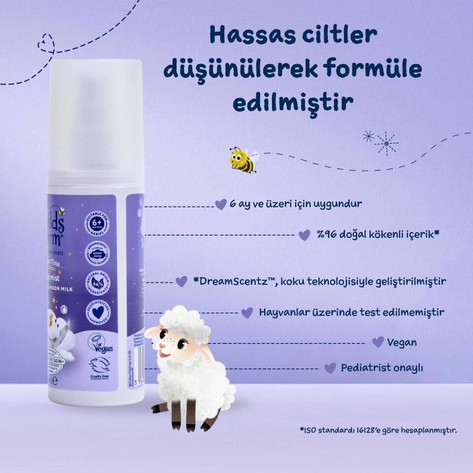 Childs Farm Uyku Zamanı Rahatlatıcı Uyku Spreyi – Lavanta & Ay Işığı Sütü 100 mlv