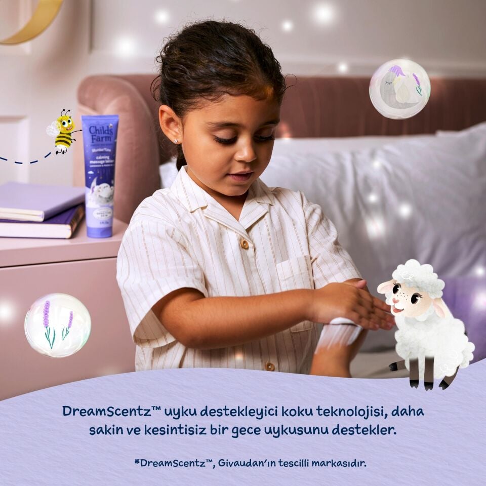 Childs Farm Uyku Zamanı Rahatlatıcı Masaj Losyonu – Lavanta & Ay Işığı Sütü 150 ml