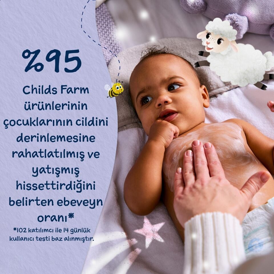 Childs Farm Uyku Zamanı Rahatlatıcı Masaj Losyonu – Lavanta & Ay Işığı Sütü 150 ml