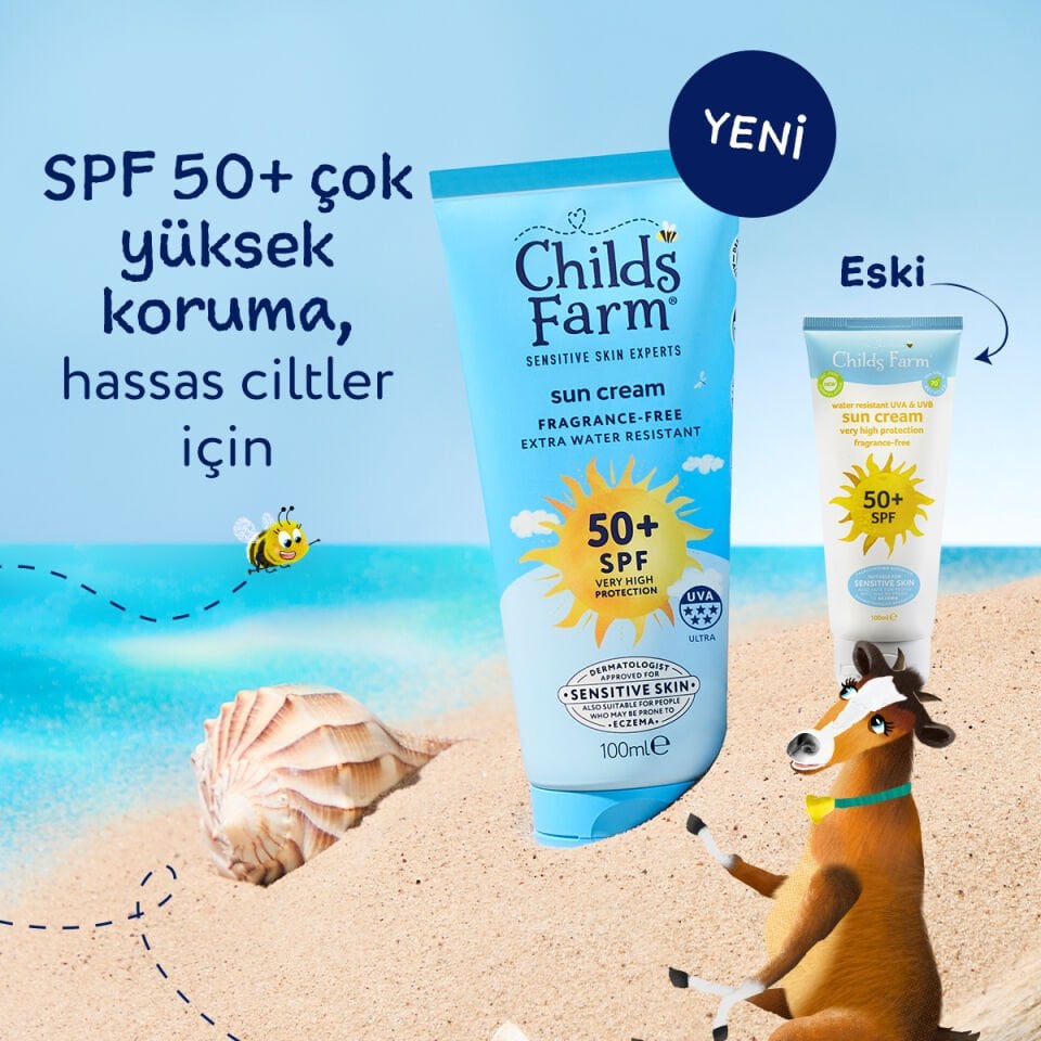 Childs Farm Bebek Güneş Kremi SPF 50+ 100 ml – Parfümsüz